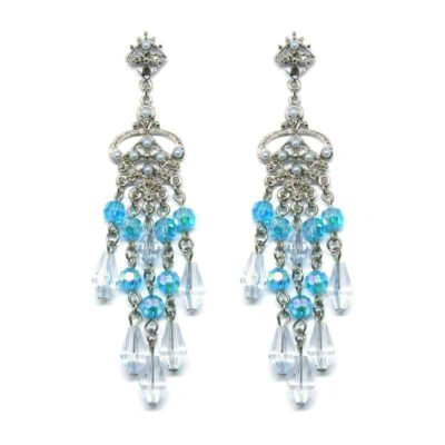 Brinco Boho com Franja Azul
