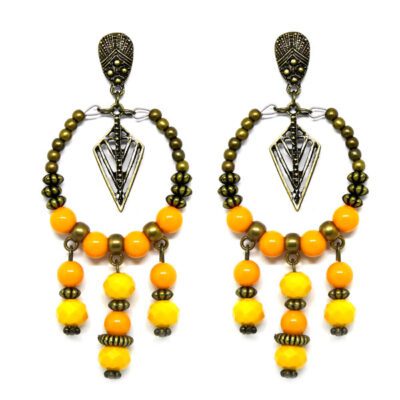 Brinco Boho cor Mostarda