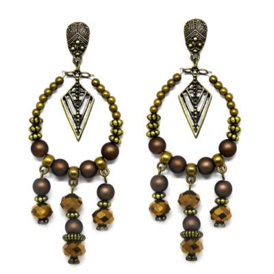 Brinco Boho cor Chocolate Fosco