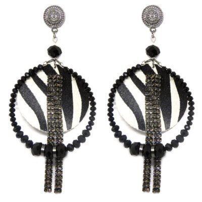 Brincos Animal Print com Strass