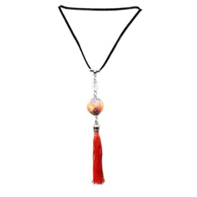 Choker Com Bola Estampada e Tassel