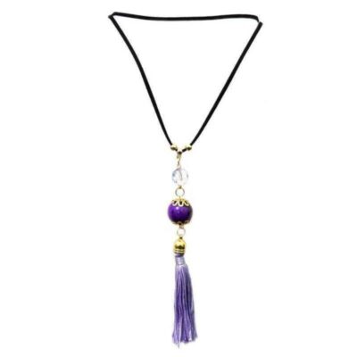 Choker Com Bola Mesclada Roxa e Tassel