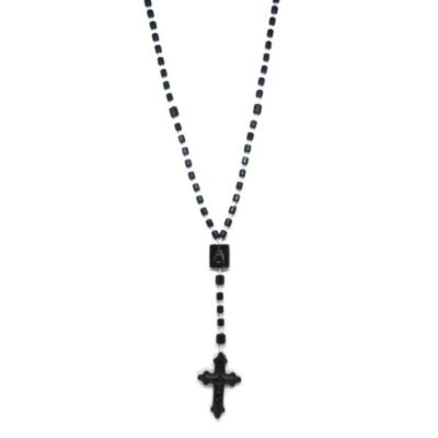 Terço de Plástico Cristalizado Preto
