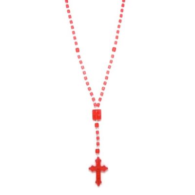 Terço de Plástico Cristalizado Vermelho