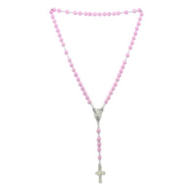 Terço de Pérola Tradicional Rosa