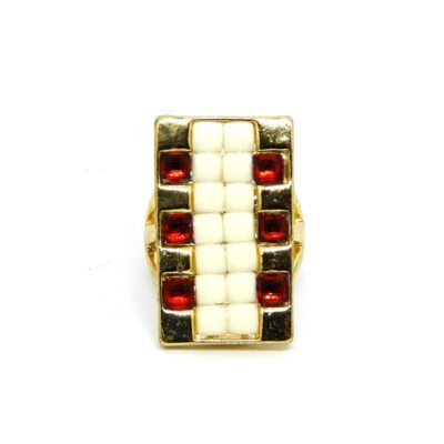 Anel Dourado Quadriculado - ARO 25