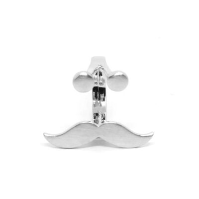 Anel Prata Escovada Moustache