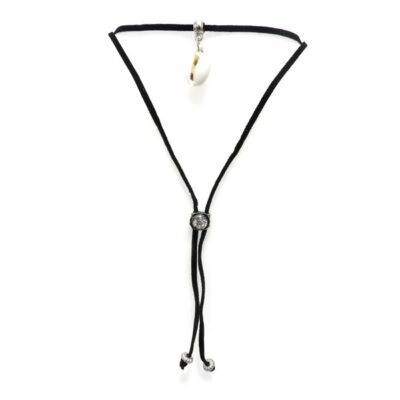 Choker Gravatinha Preto com Buzio