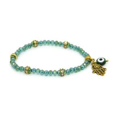 Pulseira Verde com Hamsá