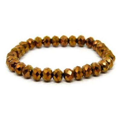 Pulseira Cristais Facetados Bronze