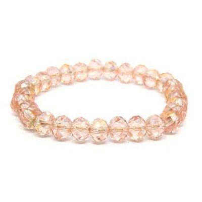 Pulseira Cristais Facetados Rosa