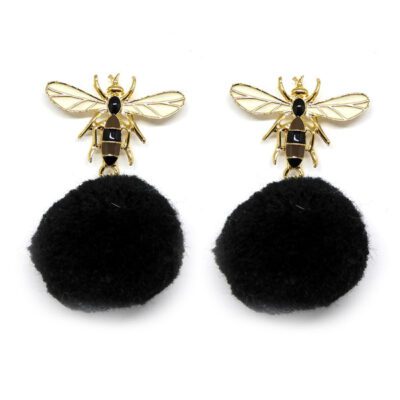 Brinco Vespa com Pompom Preto