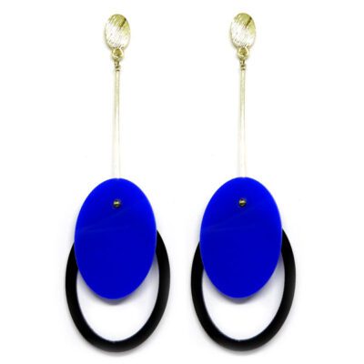 Brinco De Acrílico Oval Cor Variada