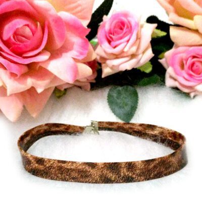 Choker Marrom Animal Print