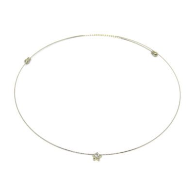Gargantilha Prata com Estrela e Strass