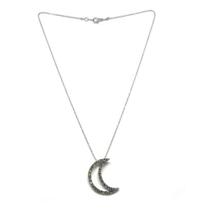 Gargantilha Prata com Lua e Strass