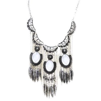 Maxi Colar Pata Velha com Folhas e Correntes