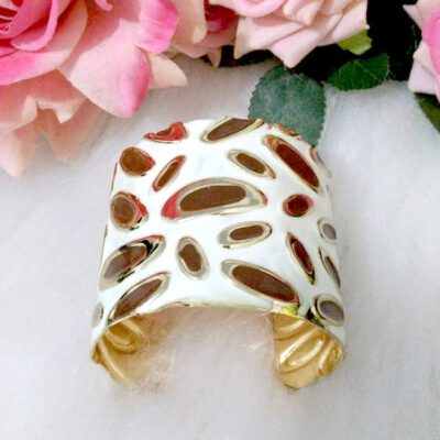 Bracelete Branco com Marrom