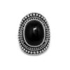 Anel Prata Turca Com Pedra Preto
