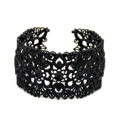 Bracelete Preto Floral