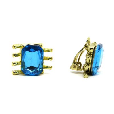 Brinco de Pressão Com Pedra Azul