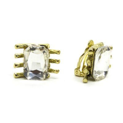 Brinco de Pressão Com Pedra Cristal