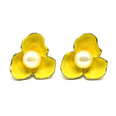 Brinco de Pressão Flor Amarela