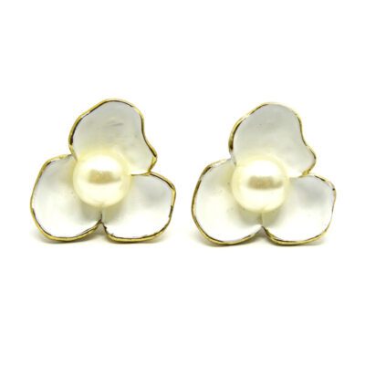 Brinco de Pressão Flor Branca