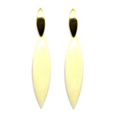Brincos Esmaltados Branco Mesclado