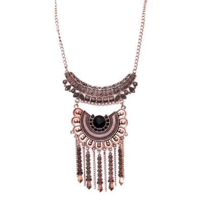 Maxi Colar Cobre com Chaton Preto