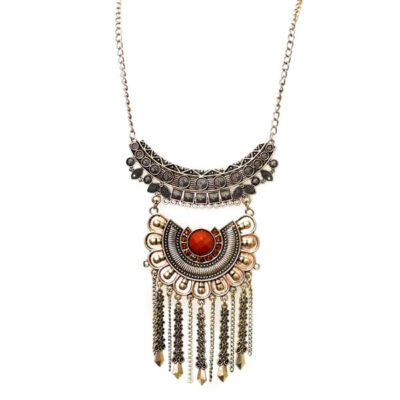 Maxi Colar Ouro Velho com Chaton Caramelo