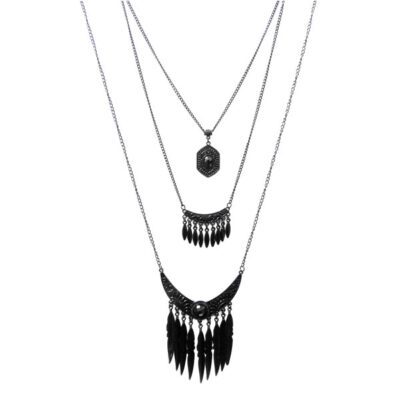 Colar Triplo Preto