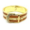 Bracelete Fivela Dourado e Marrom