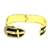 Bracelete Fivela Dourado e Preto