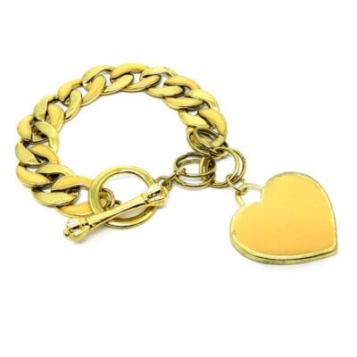 Pulseira Elos com Coração Creme