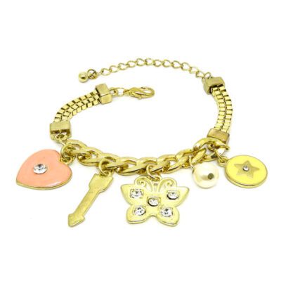 Pulseira com Berloques Rosa
