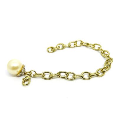 Pulseira com Elos e Bola Perolada