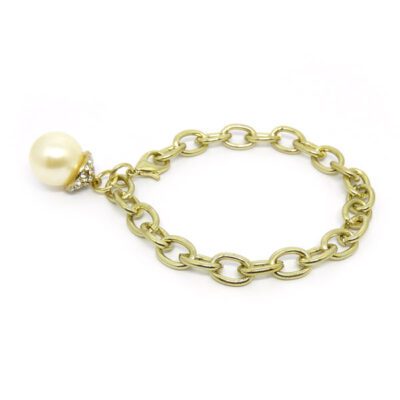 Pulseira com Elos e Bola Perolada