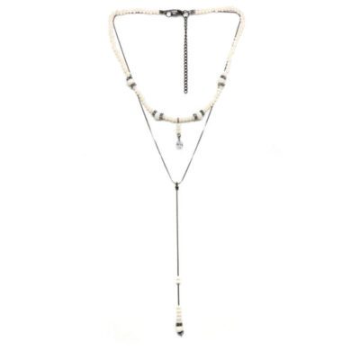 Choker Duplo Branco Gravatinha