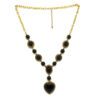 Colar Boho Dourado com Coração Preto
