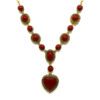 Colar Boho Dourado com Coração Vermelho