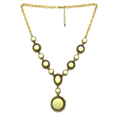 Colar Boho Dourado com Creme