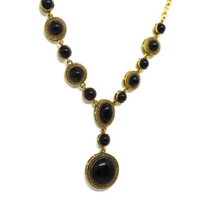 Colar Boho Dourado com Preto