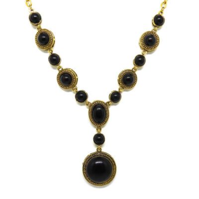 Colar Boho Dourado com Preto