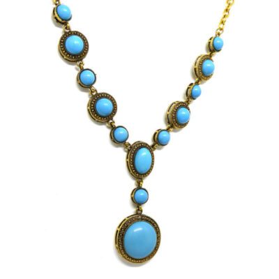 Colar Boho Dourado com Turquesa