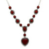 Colar Boho Prata com Coração Vermelho