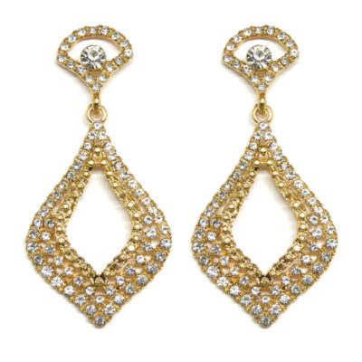 Brinco Dourado de Strass Cristal