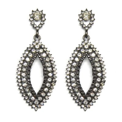 Brinco Grafite com Strass Cristal