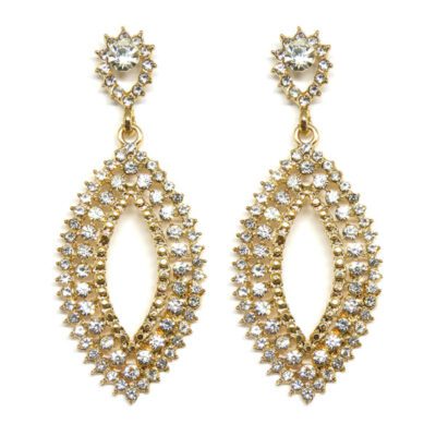 Brinco Dourado com Strass Cristal