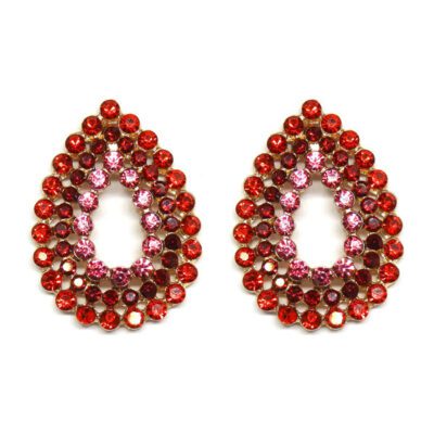 Brinco Pequeno Gota Strass Vermelho
